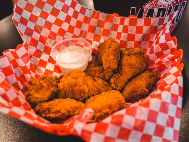 fried chicken on a basket