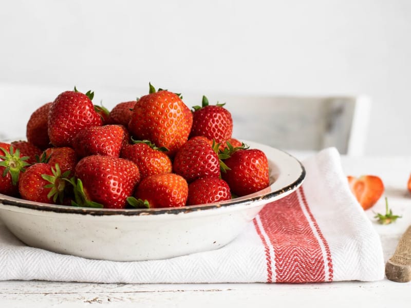 strawberries on a plate