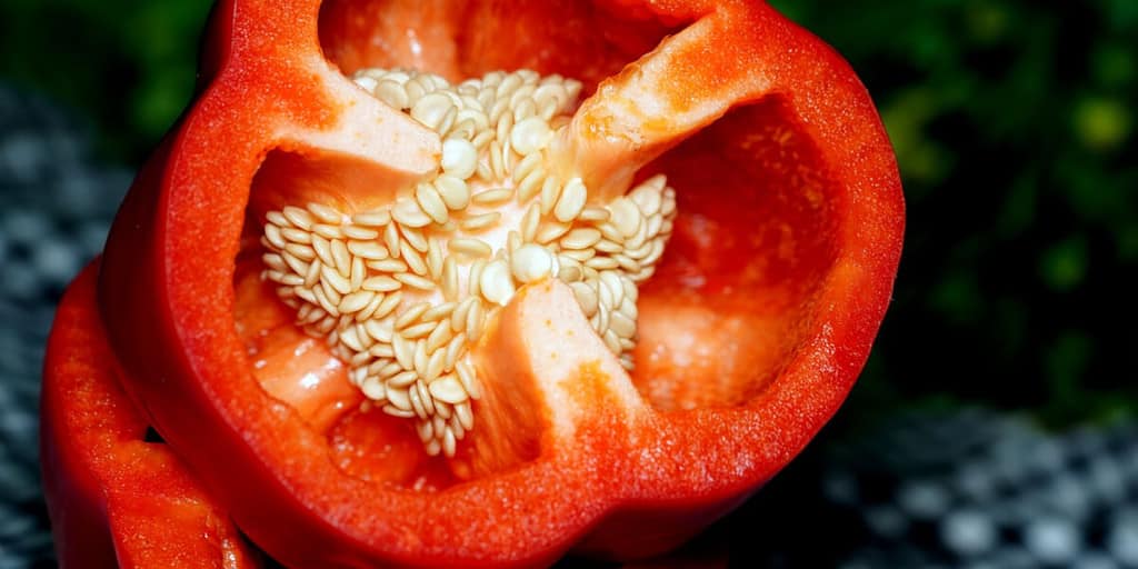 Brown Seeds In Bell Pepper
