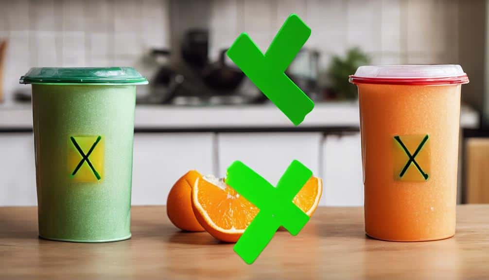 discarding spoiled fruit juice