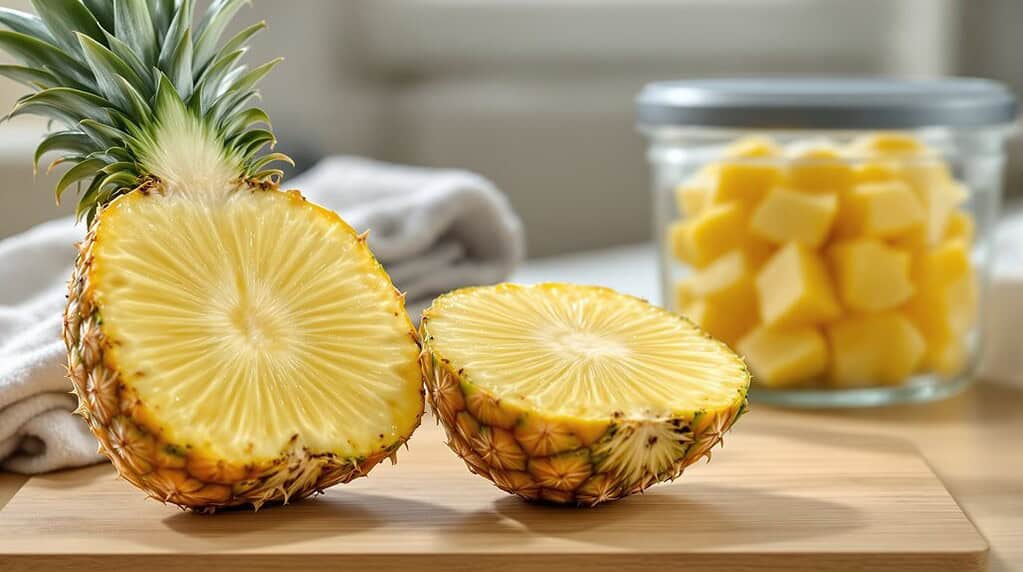 store pineapple whole chilled