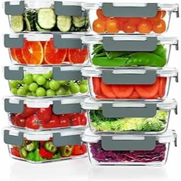 VERONES Glass Meal Prep Containers 22 OZ (10-Pack)