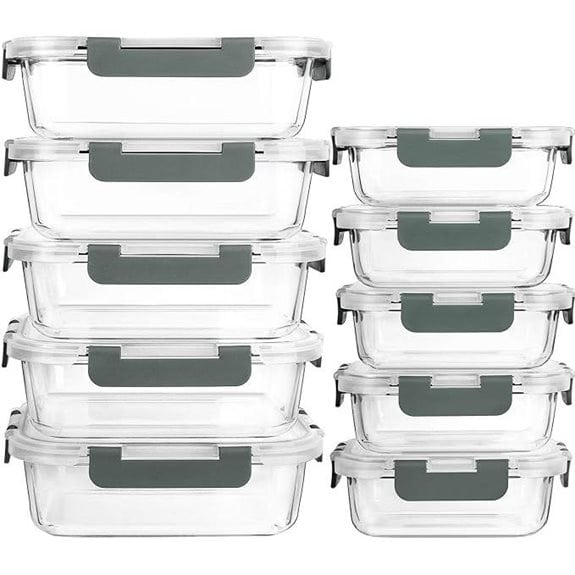MCIRCO Glass Meal Prep Containers with Lids (10-Pack)