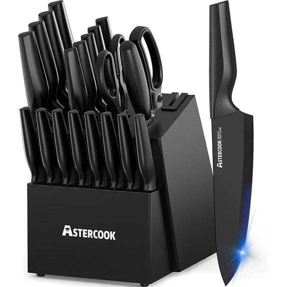 Astercook 21-Piece Kitchen Knife Block Set