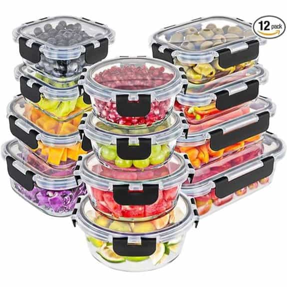 Magic Mill Glass Food Storage Containers 24pc Set