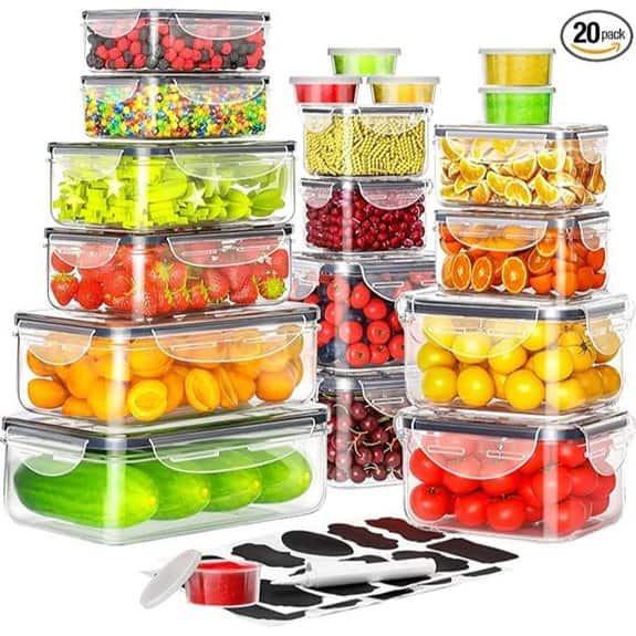 40 PCS Airtight Food Storage Containers with Lids