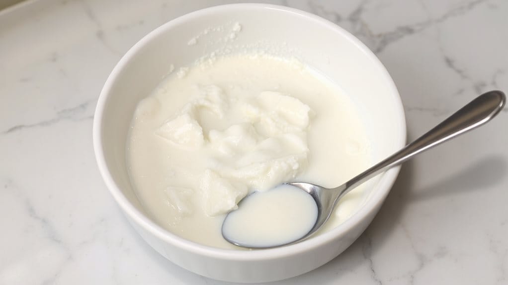 cream separates becomes grainy