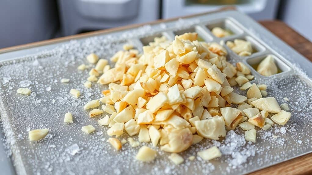 freeze minced garlic portions