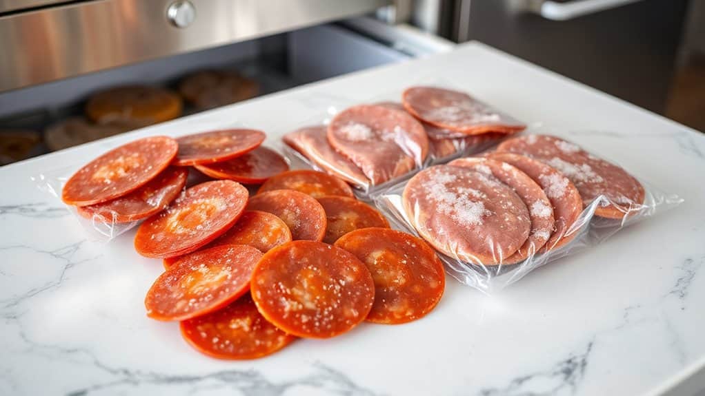 freeze pepperoni airtight frozen