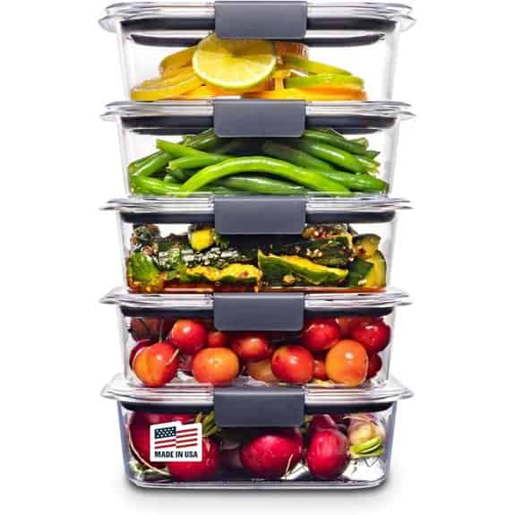 Rubbermaid Brilliance Food Storage Containers 5-Pack (3.2 Cup)