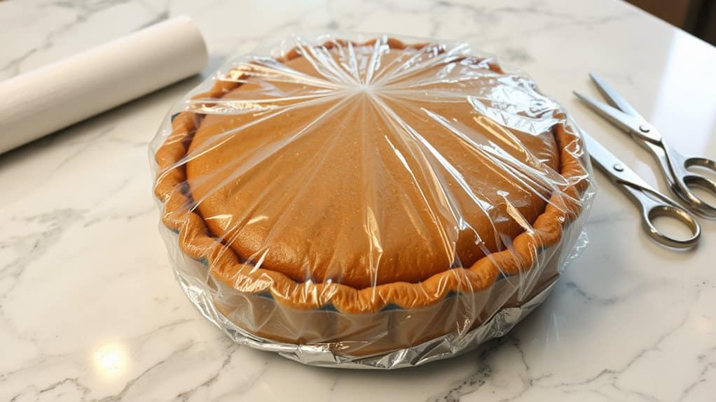 tightly wrap chilled pumpkin pie