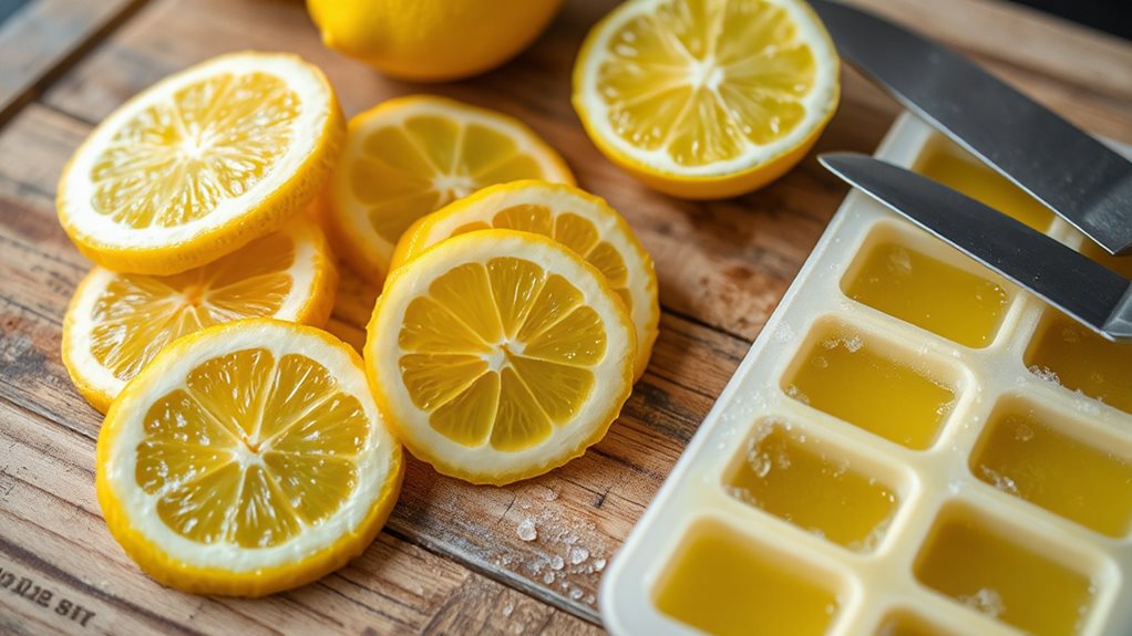 freeze lemon juice into cubes