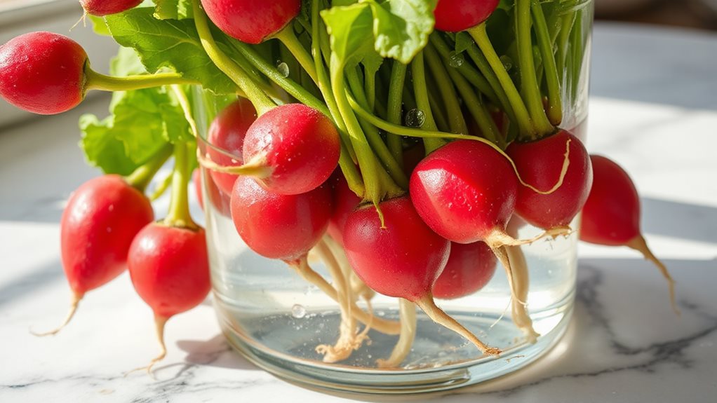 store radishes submerged in water