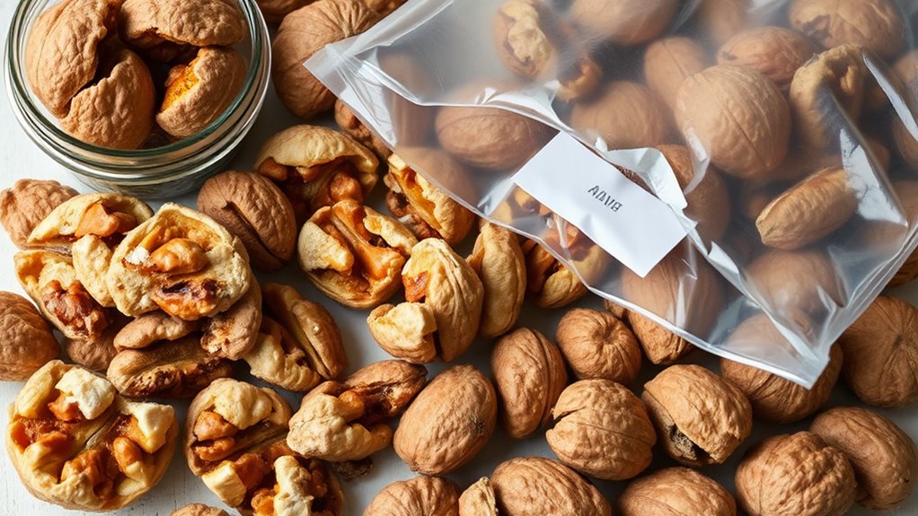 vacuum sealed walnuts with absorbers