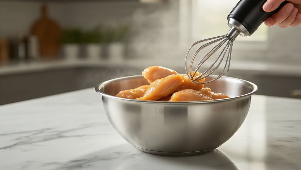 chicken reaches 150 165 f shredding ready