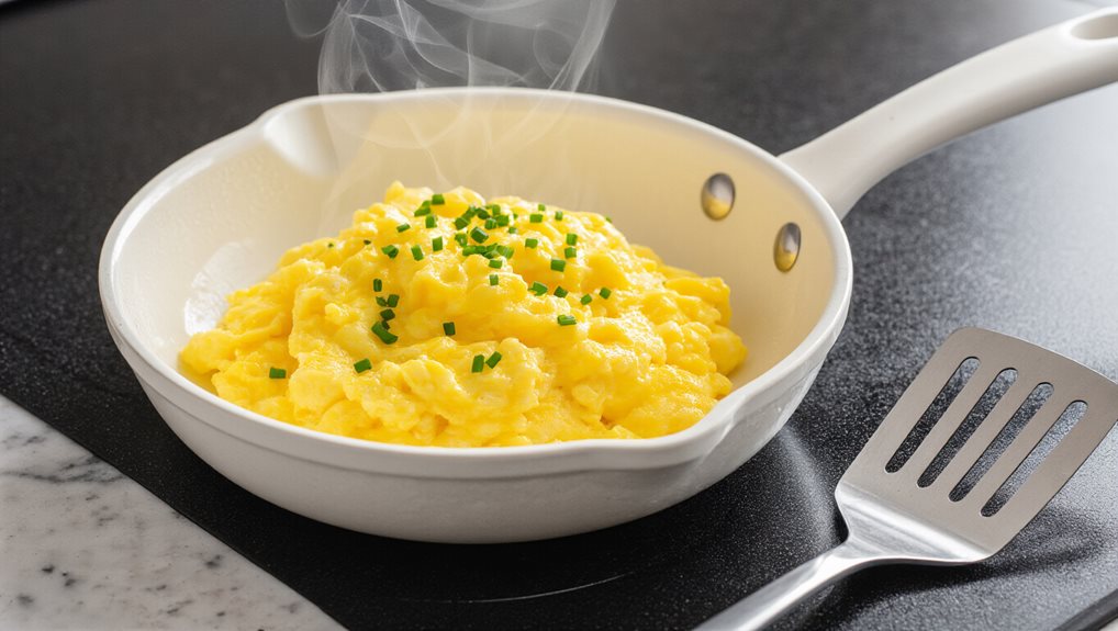 dry fluffy scrambled eggs technique
