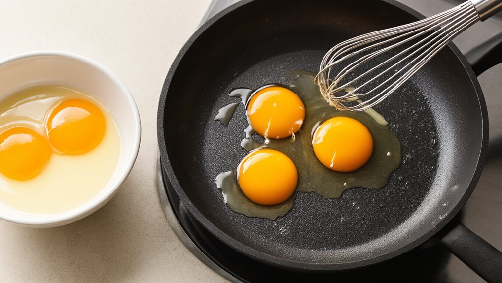 eggs off heat whisk top immediately