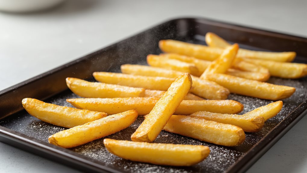flour cornstarch coated oven fries