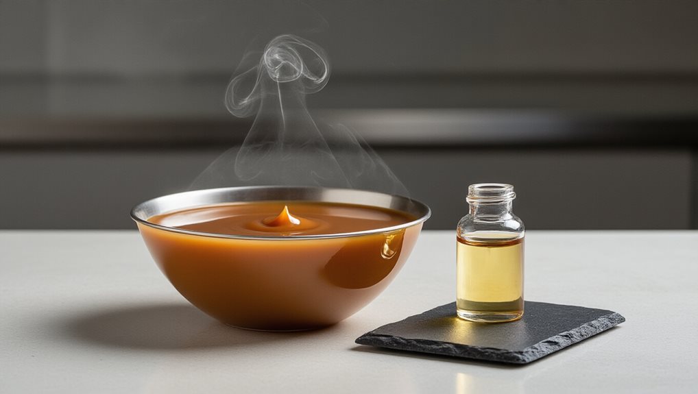 glossy caramel inhibit early measured