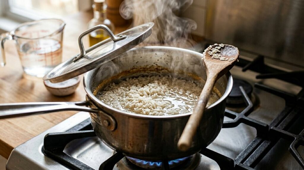 how to cook rice manually