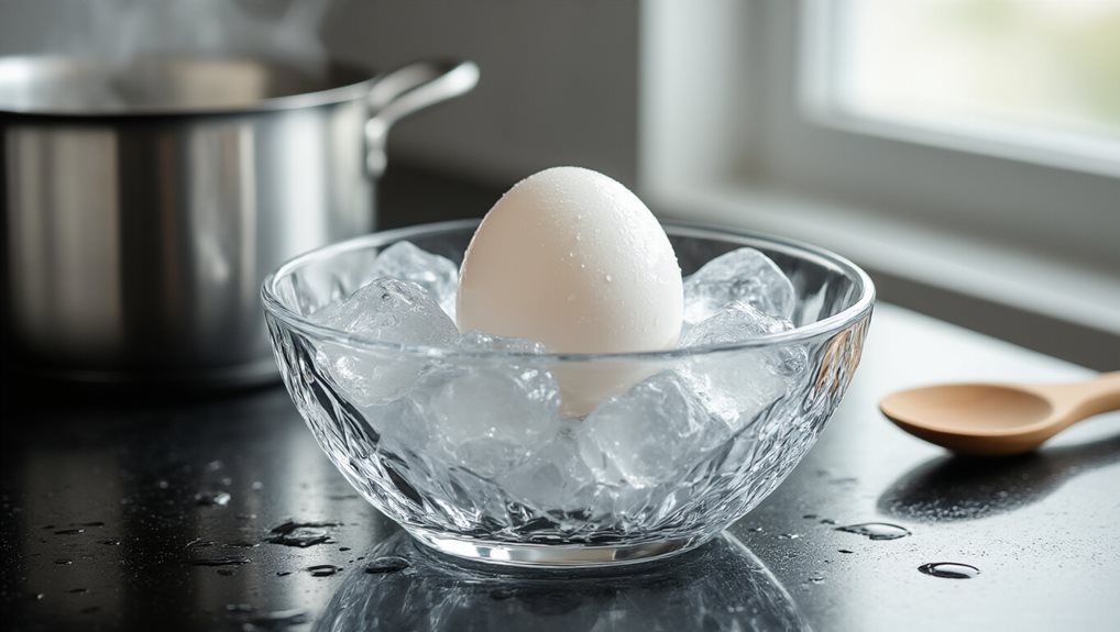 ice bath stops cooking loosens membrane