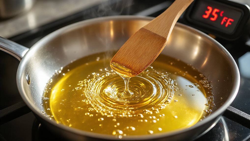 ideal frying temperature 350 375 f