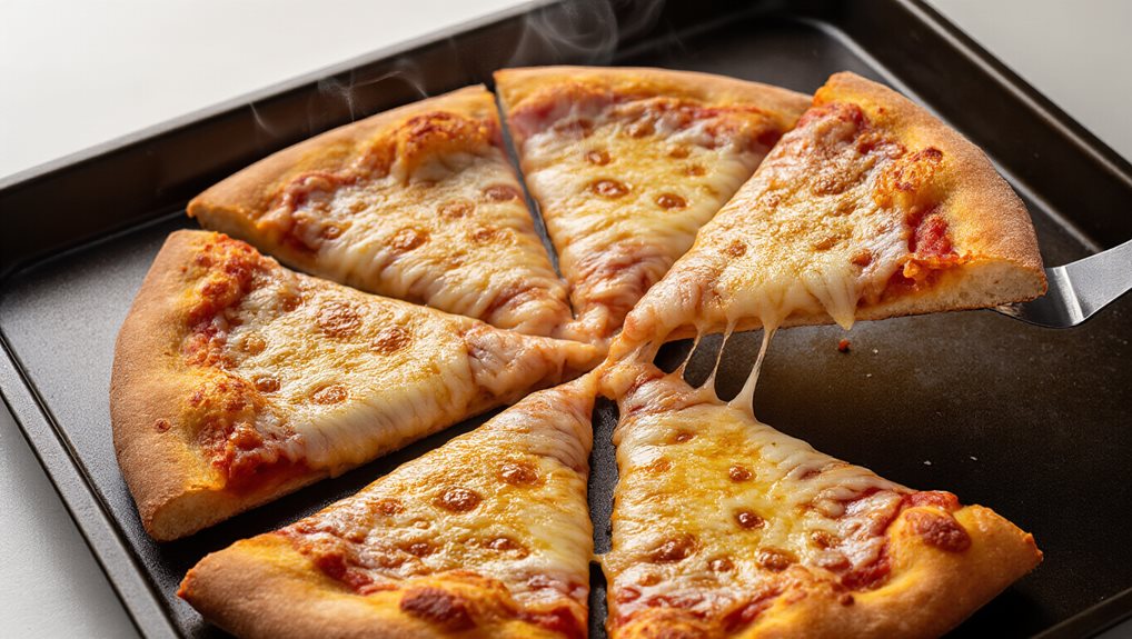 lifted slice golden crust ready