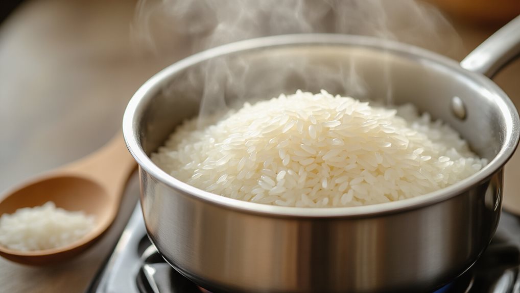 low heat covered rest rice