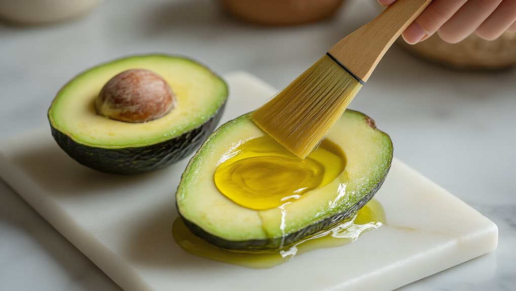 oil coated avocado halves stay fresh longer