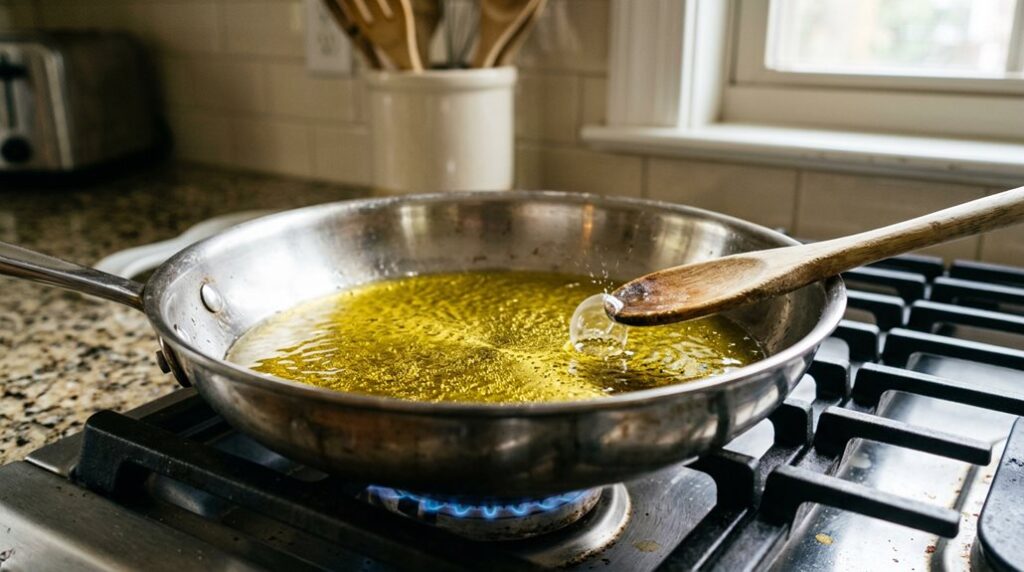 oil temperature test shimmering briefly