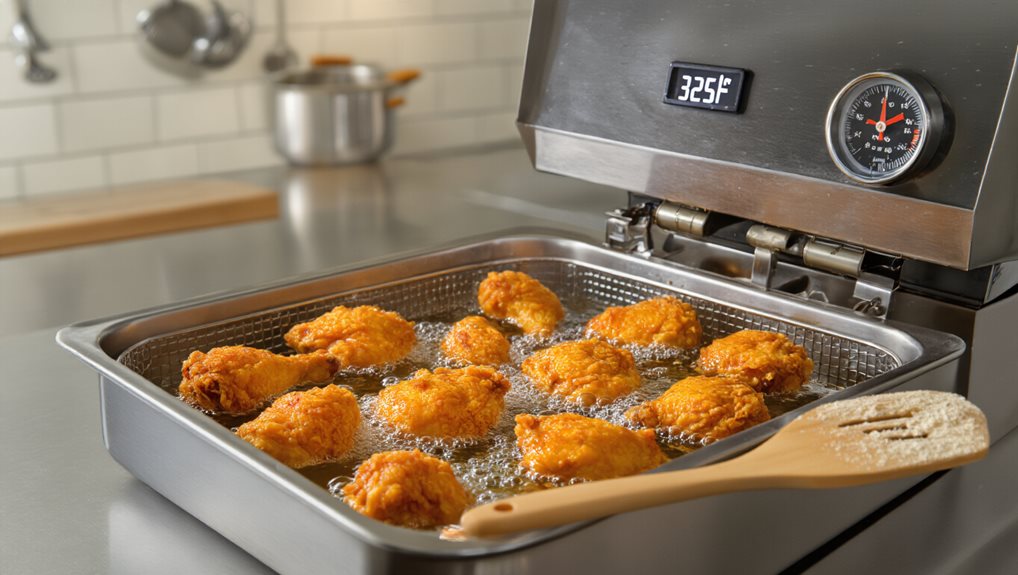 perfect 325 f fry for crispy chicken