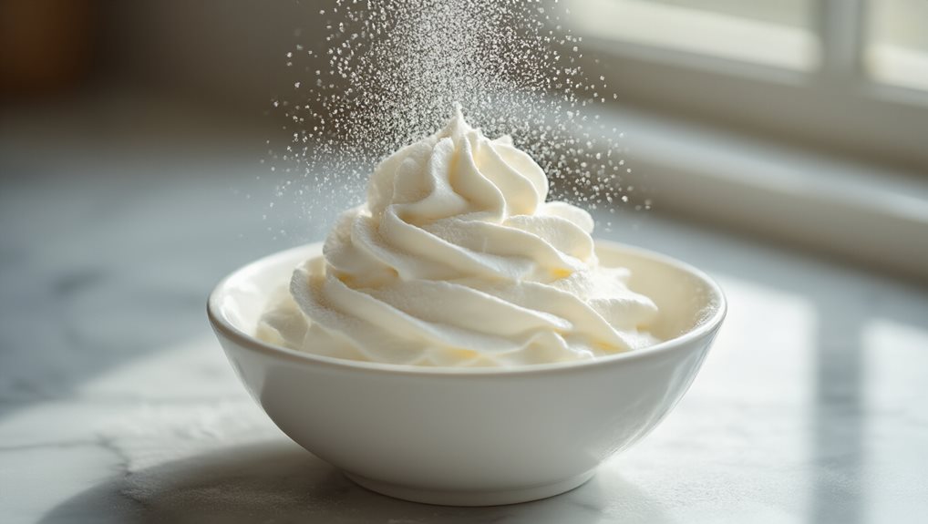 powdered milk stabilizes whipped cream
