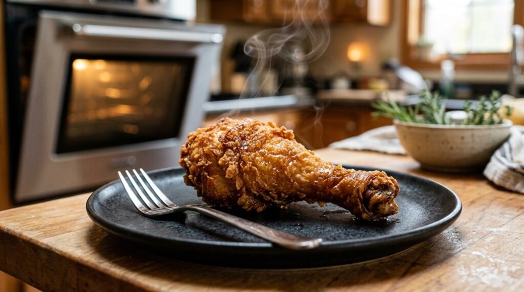 reheat fried chicken crisply