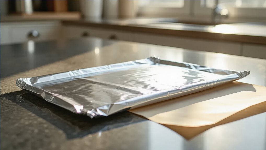 rimmed sheet foil rack above