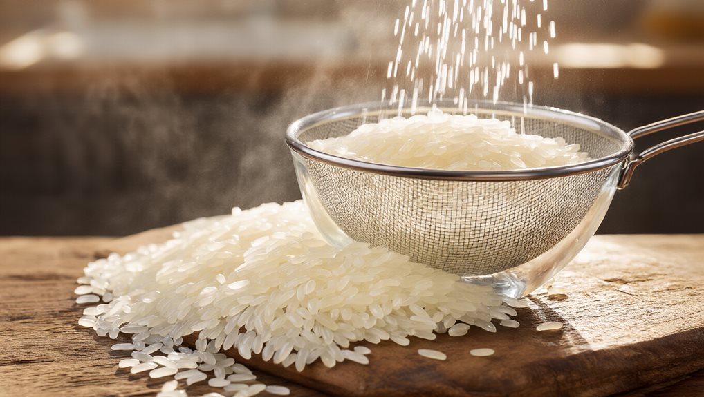 rinse rice for fluffy grains