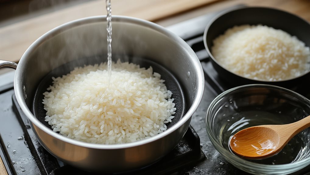 rinse soak toast rice