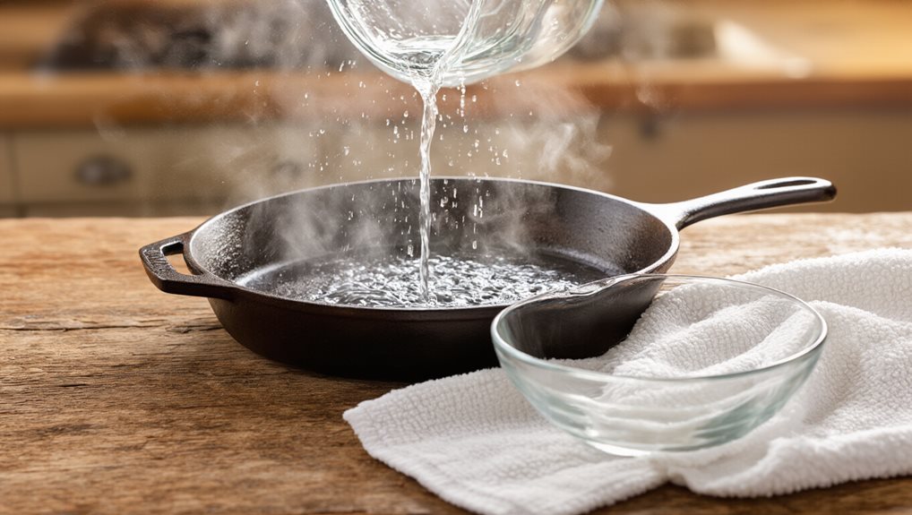 rinse wipe dry oil