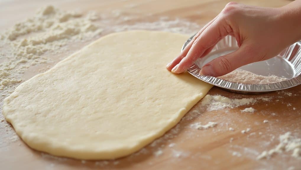 roll dough wider prevent crust shrinkage