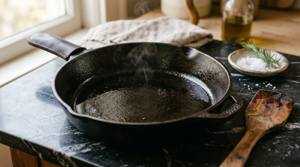 seasoning a cast iron pan properly