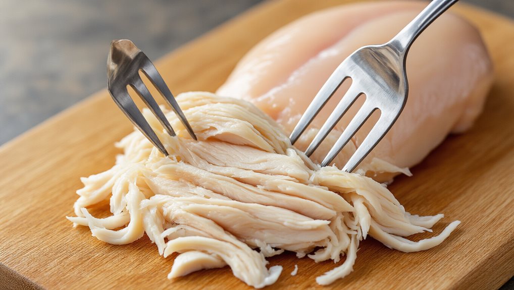 shred chicken with fork tines