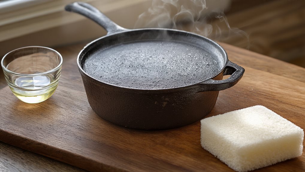 soap sparingly on cast iron care