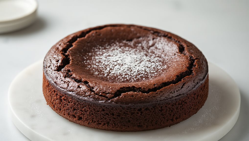 sunken center indicates under baked cake