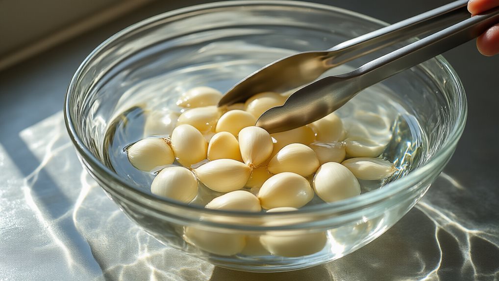 water soak garlic peeling method