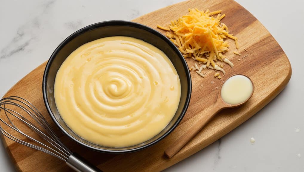 whisk in liquid slurry thicken