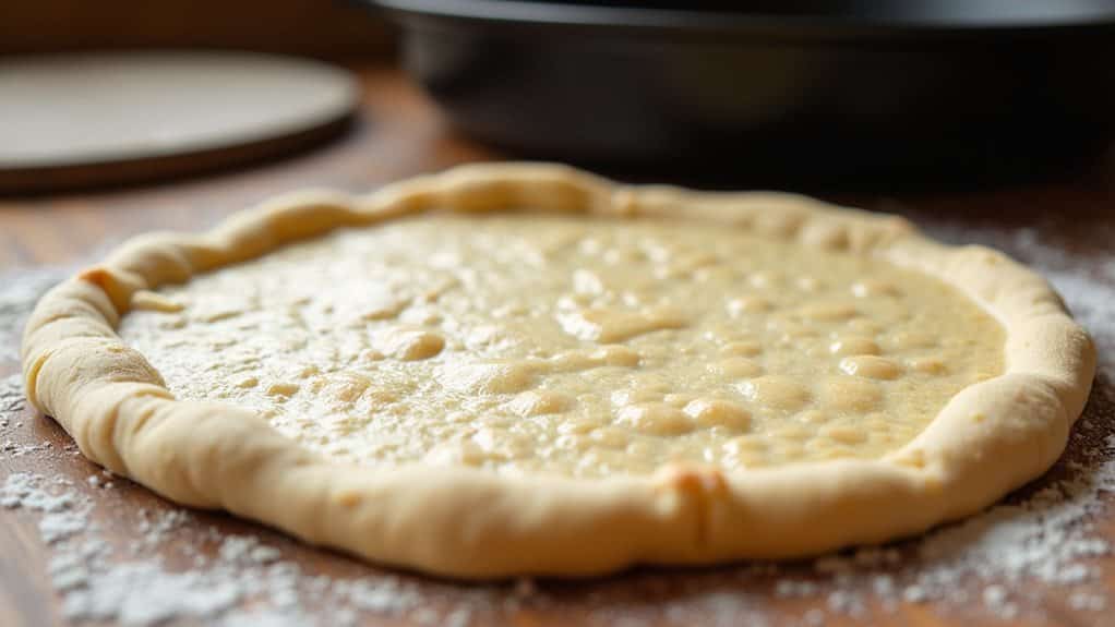 crispy well prepared pizza dough