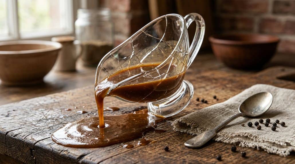 Whisking gravy back to a smooth consistency